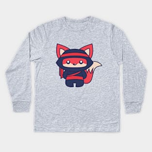 fox in cartoon costume cute style gift Kids Long Sleeve T-Shirt